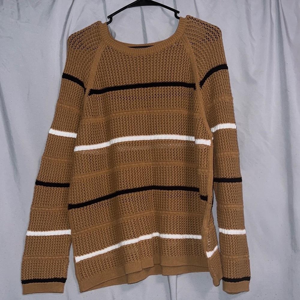 Calvin Klein brown striped knit sweater